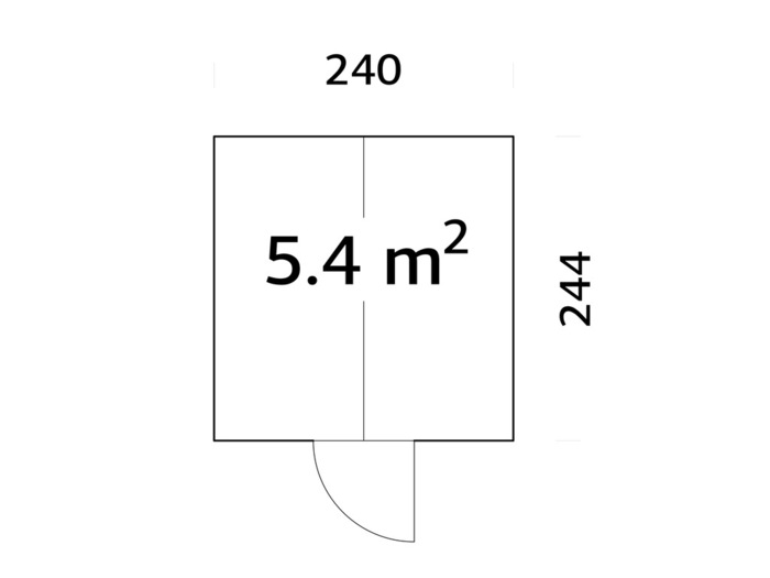 Palmako drivhus Emilia 5,4 m² - 240 x 244 cm